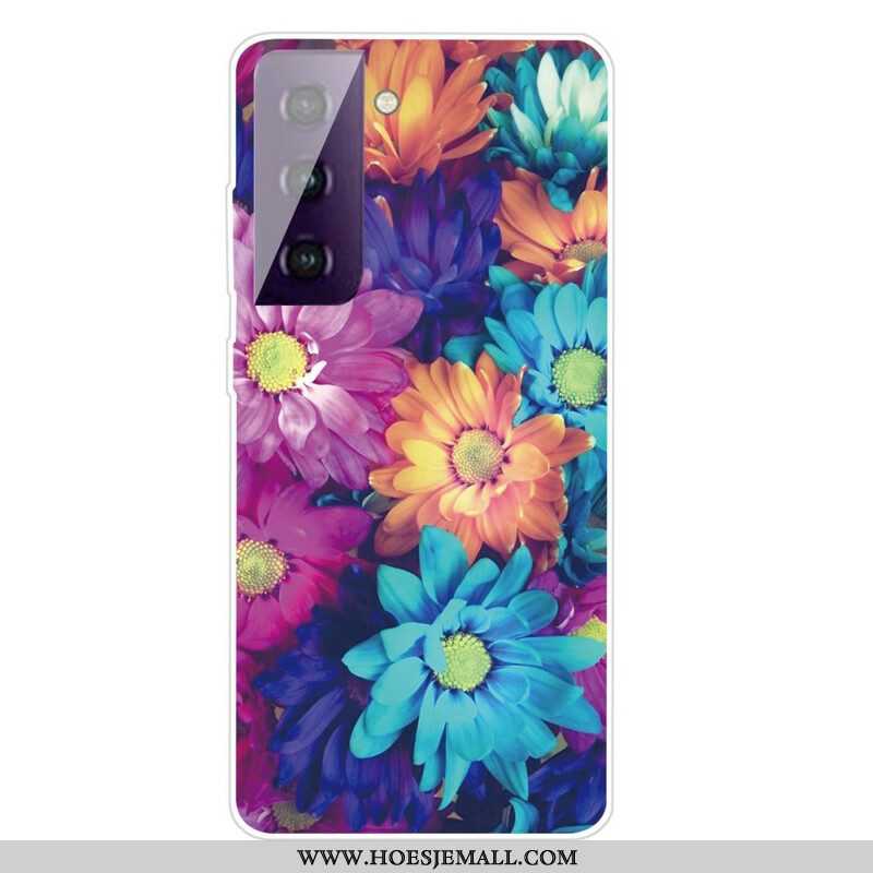 Hoesje voor Samsung Galaxy S21 FE Flexibele Bloemen