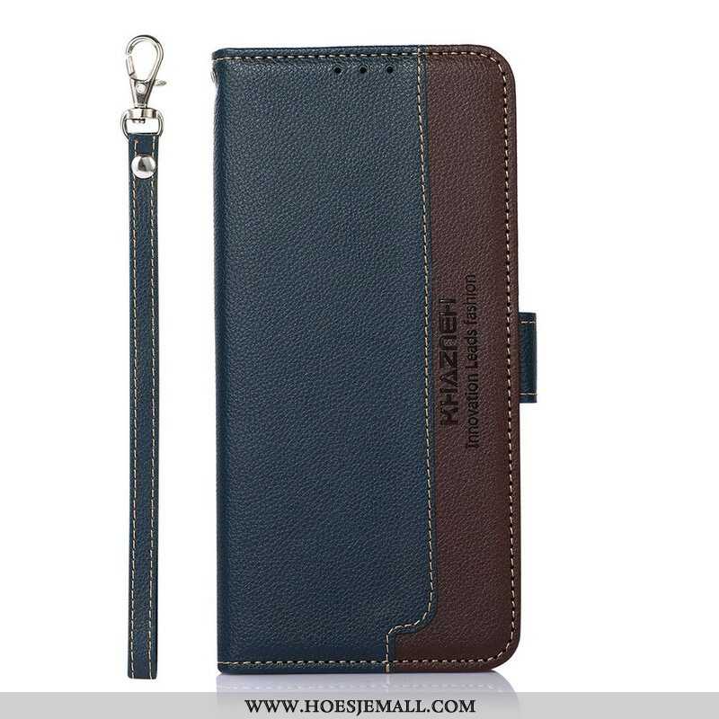 Folio-hoesje voor Samsung Galaxy S21 FE Lychee-stijl Rfid Khazneh