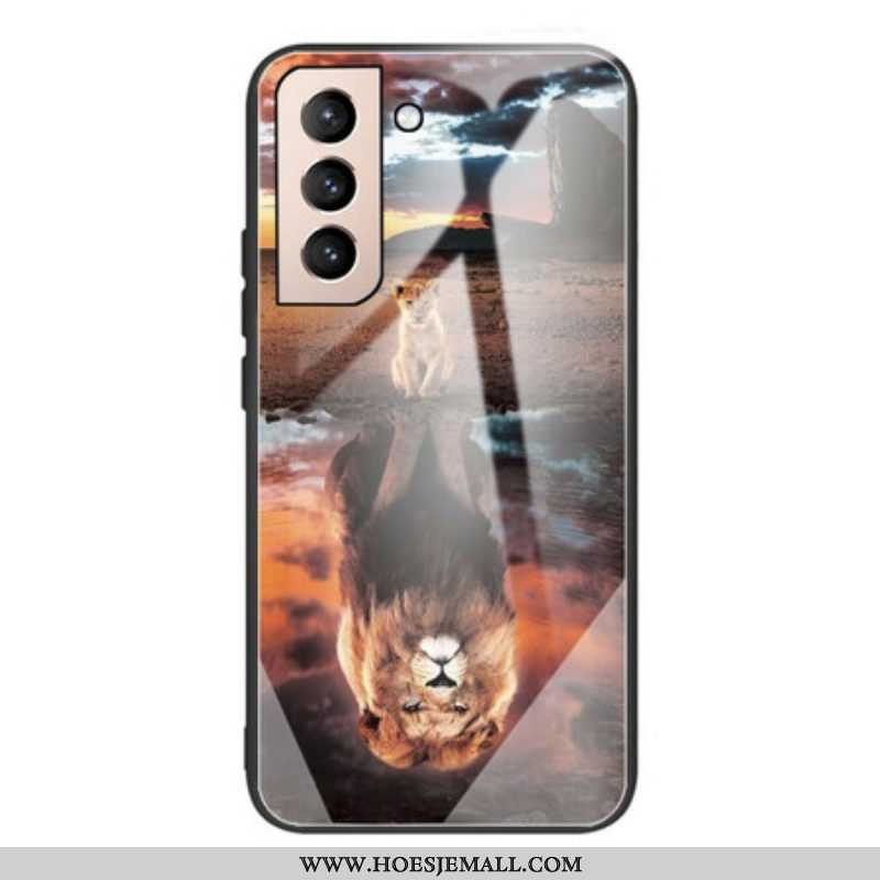 Hoesje voor Samsung Galaxy S21 FE Lion Cub's Dream Gehard Glas