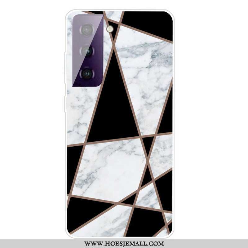 Hoesje voor Samsung Galaxy S21 FE Variabel Geometrisch Marmer