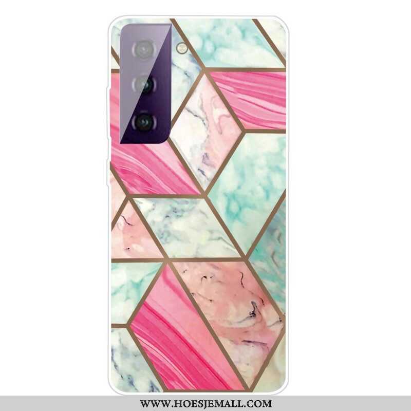 Hoesje voor Samsung Galaxy S21 FE Variabel Geometrisch Marmer