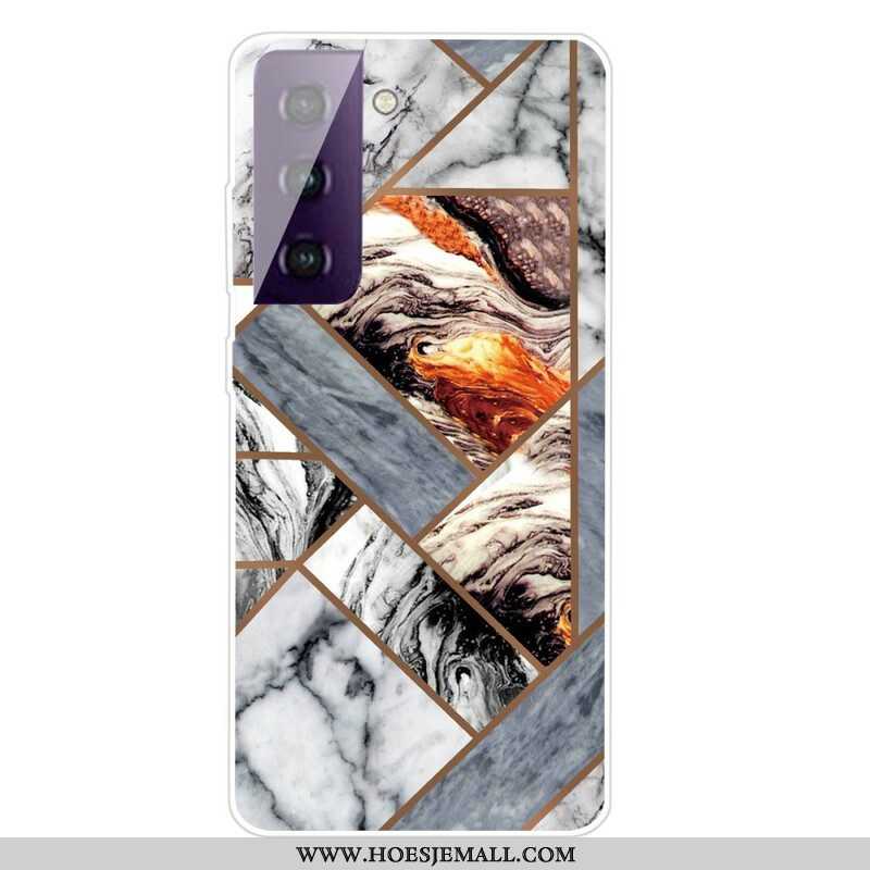 Hoesje voor Samsung Galaxy S21 FE Variabel Geometrisch Marmer