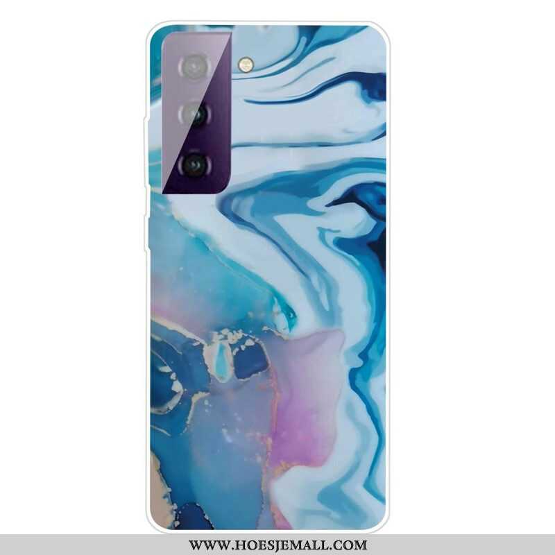 Hoesje voor Samsung Galaxy S21 FE Variabel Geometrisch Marmer