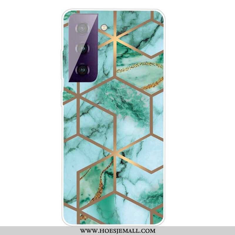 Hoesje voor Samsung Galaxy S21 FE Variabel Geometrisch Marmer