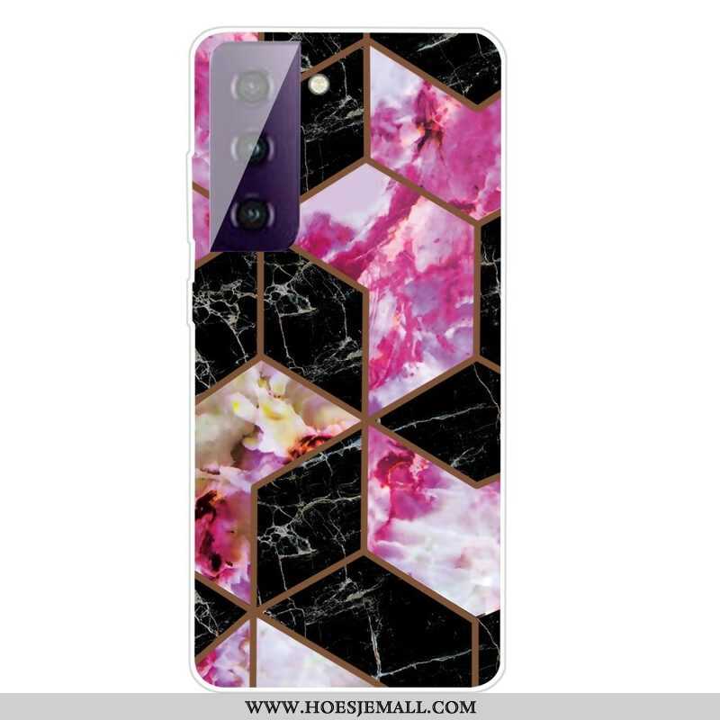 Hoesje voor Samsung Galaxy S21 FE Variabel Geometrisch Marmer