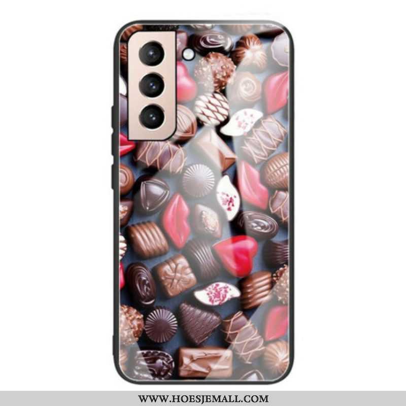 Telefoonhoesje voor Samsung Galaxy S21 FE Chocolade Gehard Glas