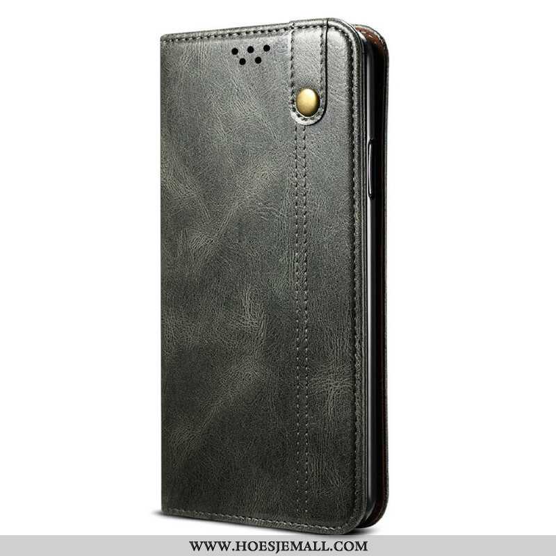 Bescherming Hoesje voor Samsung Galaxy S21 FE Folio-hoesje Gewaxt Kunstleer