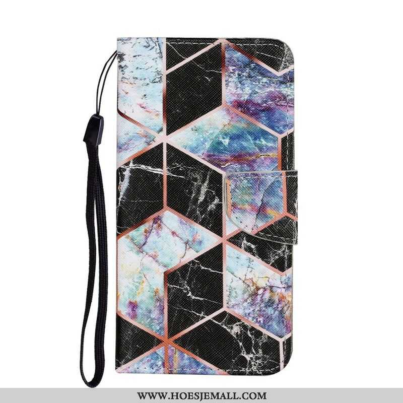 Flip Case voor Samsung Galaxy S21 FE Geometrische Marmeren Stijl