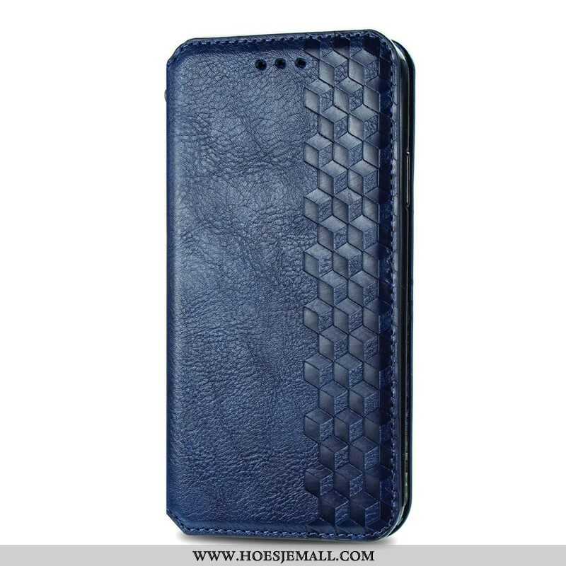 Bescherming Hoesje voor Samsung Galaxy S21 FE Folio-hoesje Leereffect Diamanttextuur