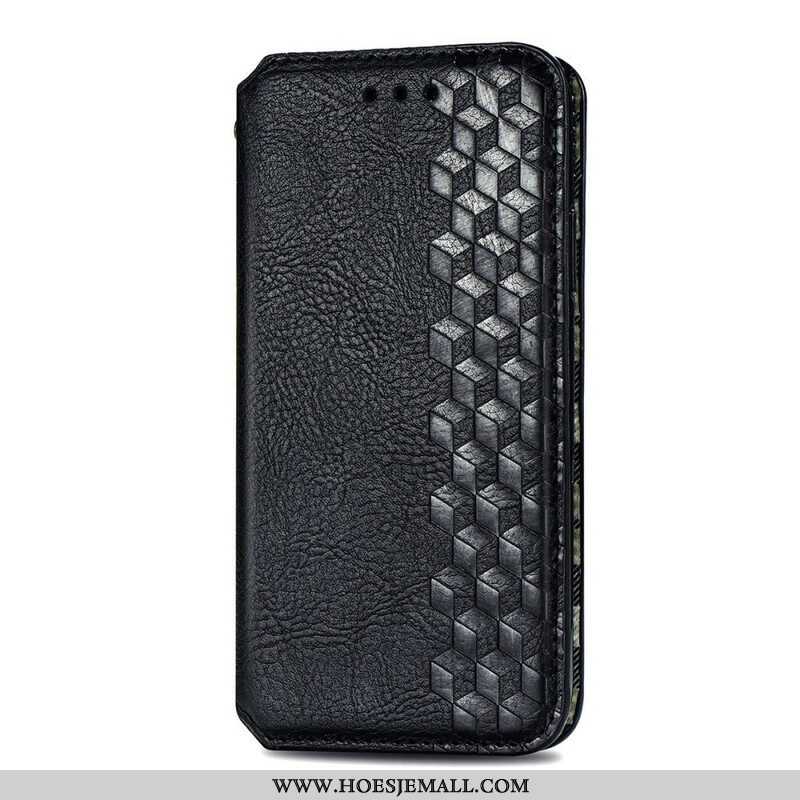 Bescherming Hoesje voor Samsung Galaxy S21 FE Folio-hoesje Leereffect Diamanttextuur