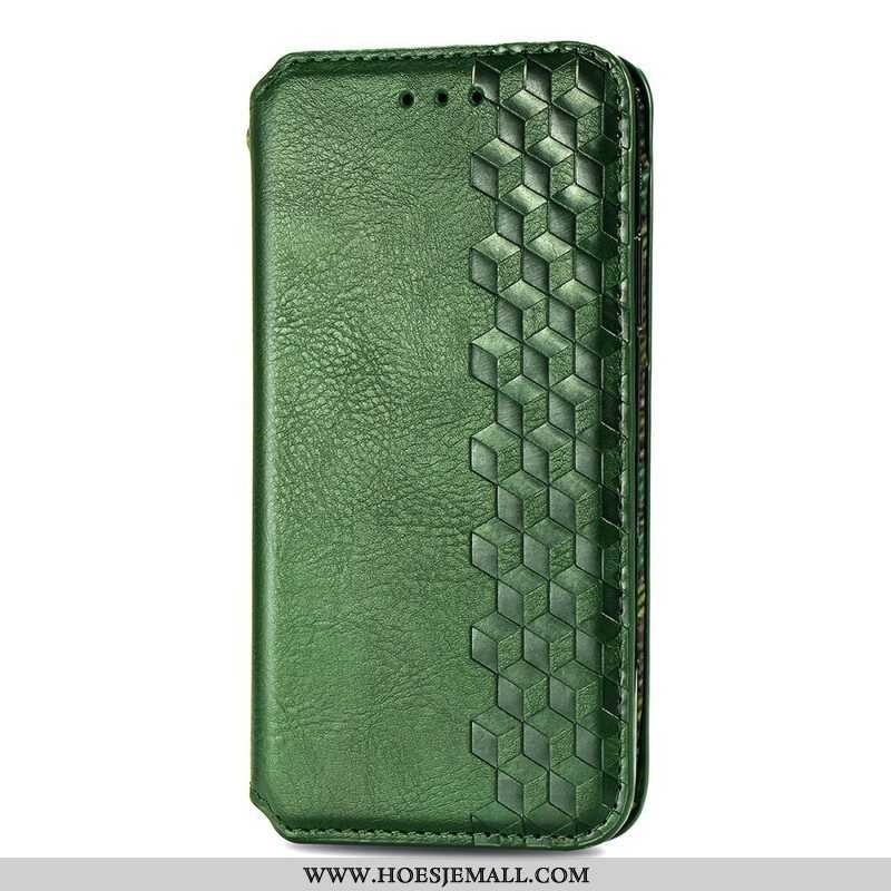 Bescherming Hoesje voor Samsung Galaxy S21 FE Folio-hoesje Leereffect Diamanttextuur