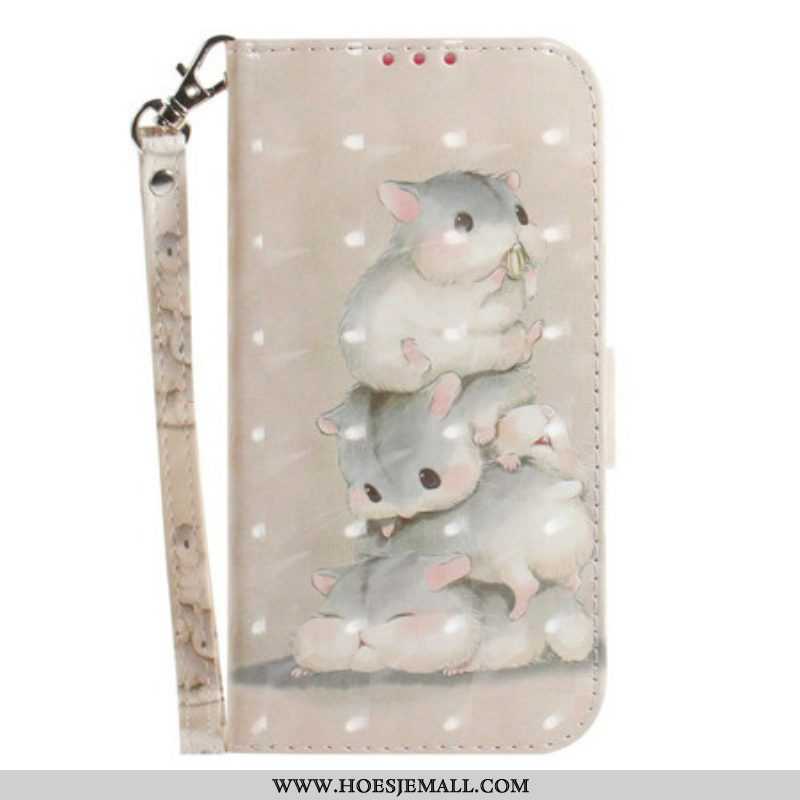 Folio-hoesje voor Samsung Galaxy S21 FE Met Ketting String Hamsters