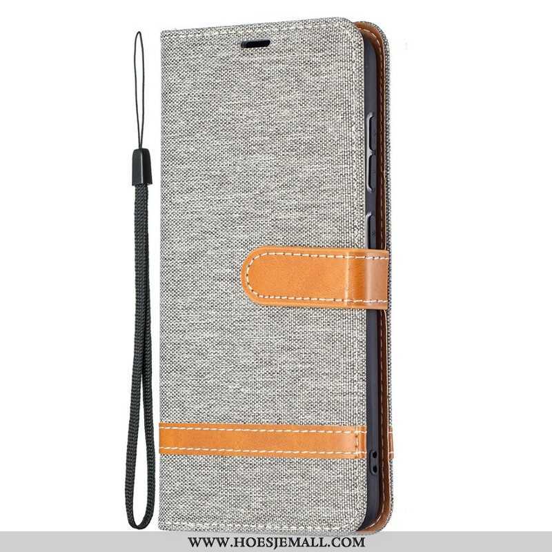 Leren Hoesje voor Samsung Galaxy S21 FE Met Ketting Band Van Stof En Leereffect