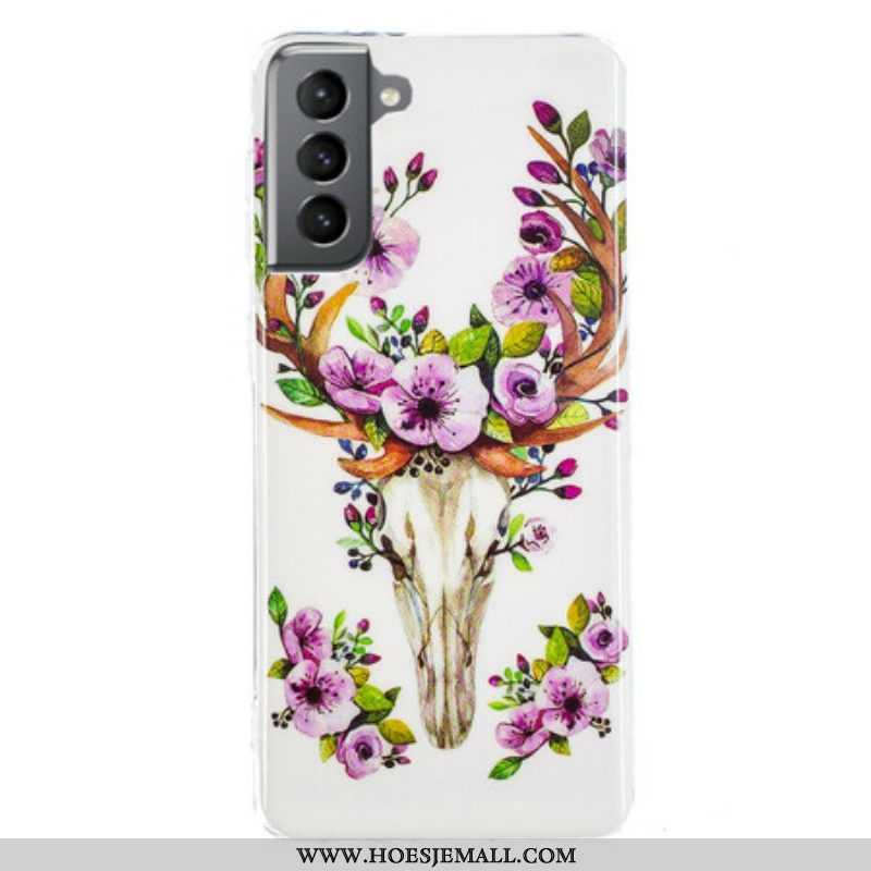 Hoesje voor Samsung Galaxy S21 FE Fluorescerende Bloemenelanden