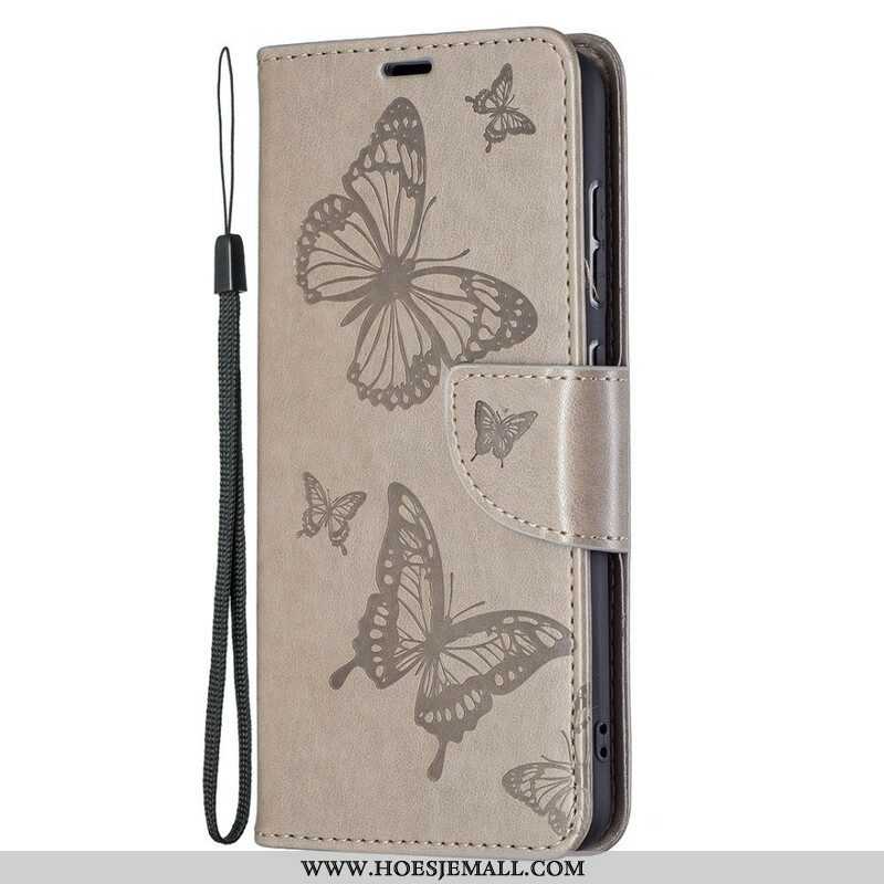 Folio-hoesje voor Samsung Galaxy S21 FE Vlinders Tijdens De Vlucht Met Lanyard