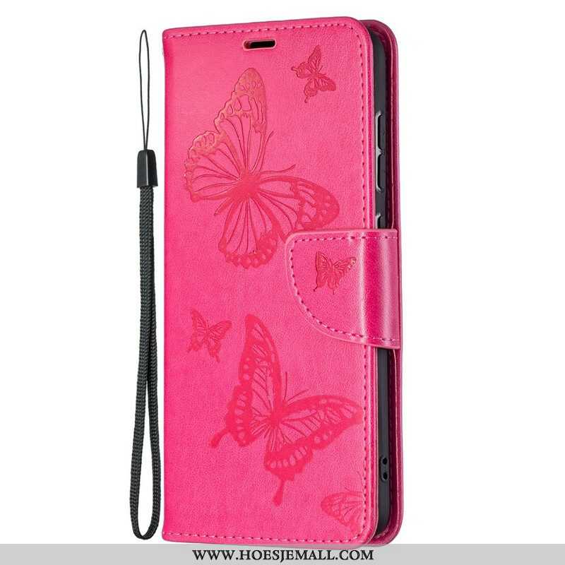 Folio-hoesje voor Samsung Galaxy S21 FE Vlinders Tijdens De Vlucht Met Lanyard