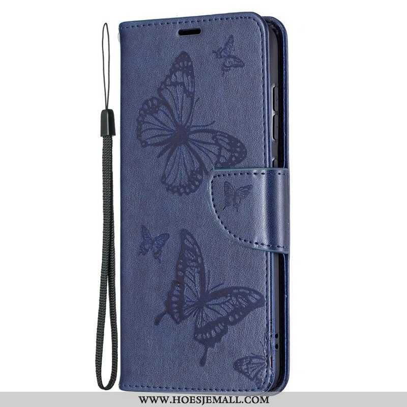 Folio-hoesje voor Samsung Galaxy S21 FE Vlinders Tijdens De Vlucht Met Lanyard