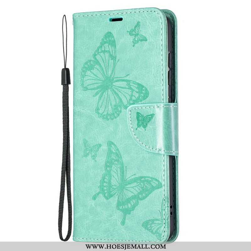 Folio-hoesje voor Samsung Galaxy S21 FE Vlinders Tijdens De Vlucht Met Lanyard