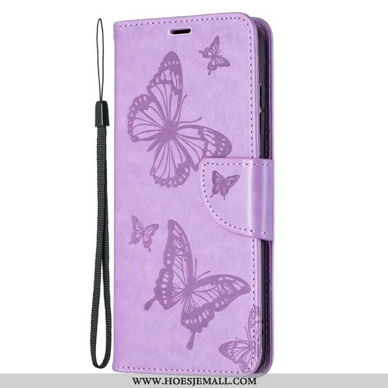 Folio-hoesje voor Samsung Galaxy S21 FE Vlinders Tijdens De Vlucht Met Lanyard