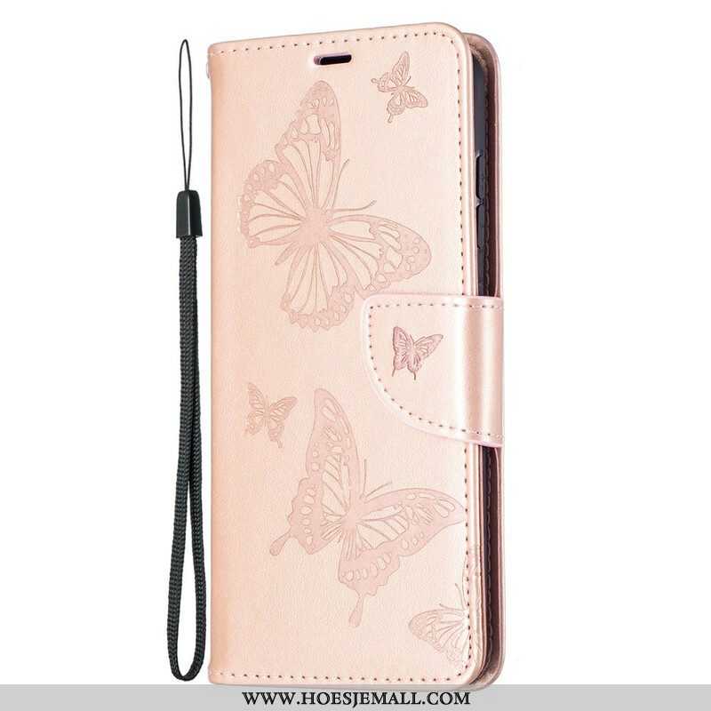 Folio-hoesje voor Samsung Galaxy S21 FE Vlinders Tijdens De Vlucht Met Lanyard