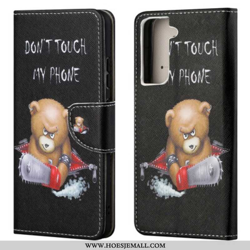 Leren Hoesje voor Samsung Galaxy S21 FE Gevaarlijke Beer