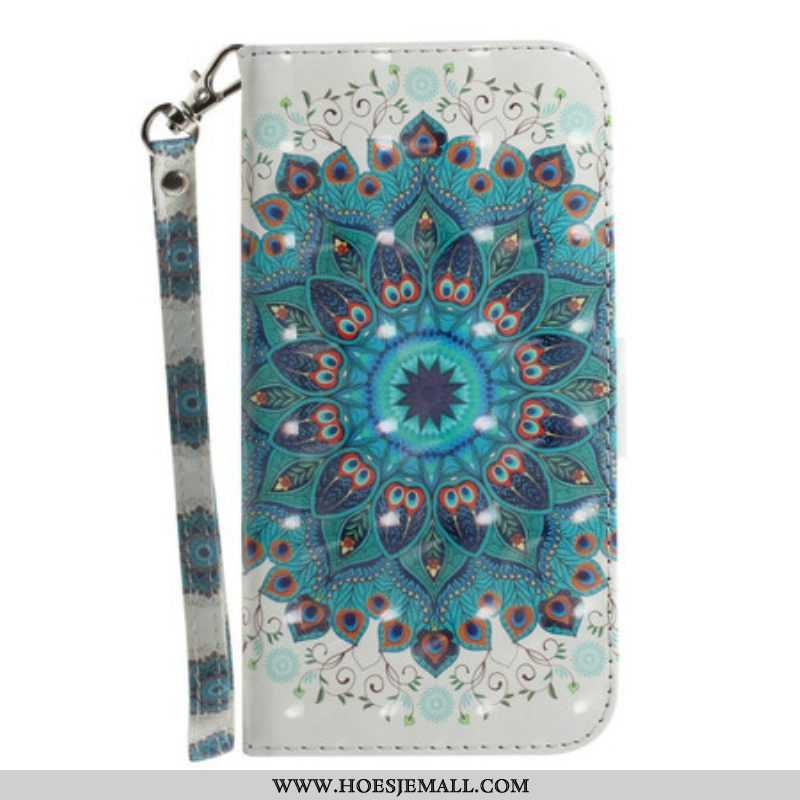 Leren Hoesje voor Samsung Galaxy S21 FE Met Ketting Meesterlijke Mandala Met Riem