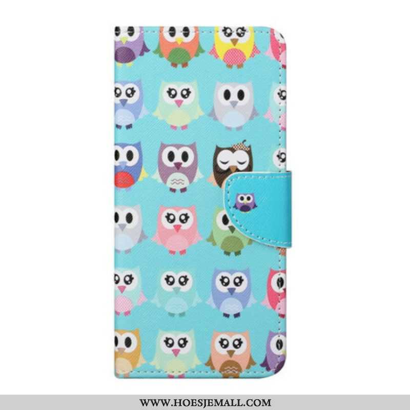 Leren Hoesje voor Samsung Galaxy S21 FE Uilen