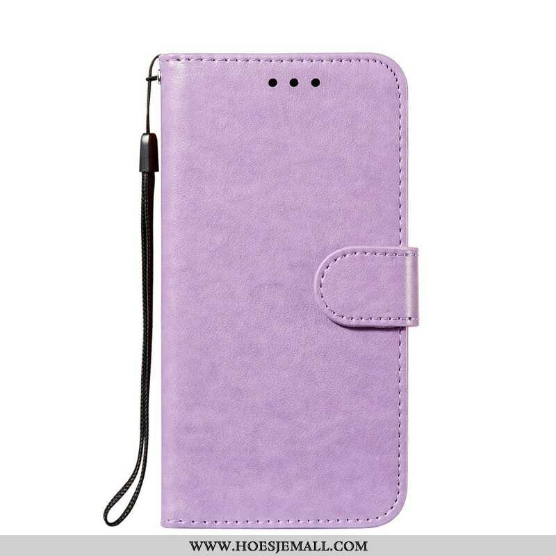 Folio-hoesje voor Samsung Galaxy S21 FE Met Ketting Effen Kleur Serie Strappy