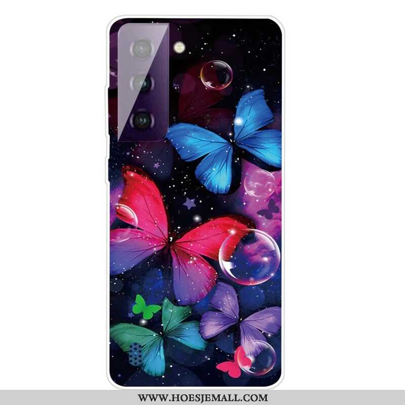 Hoesje voor Samsung Galaxy S21 FE Flexibele Vlinders