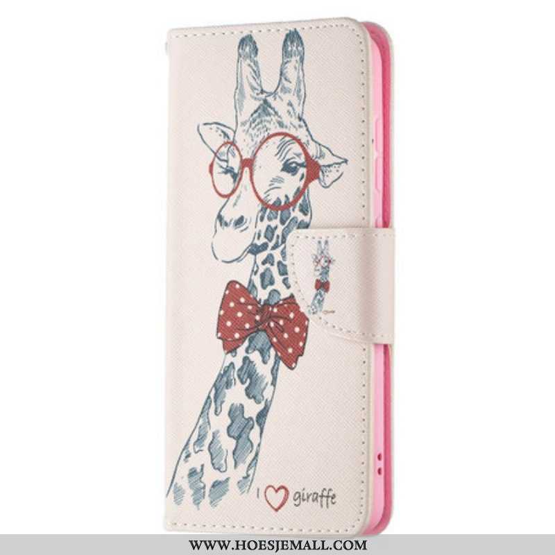 Leren Hoesje voor Samsung Galaxy S21 FE Slimme Giraf