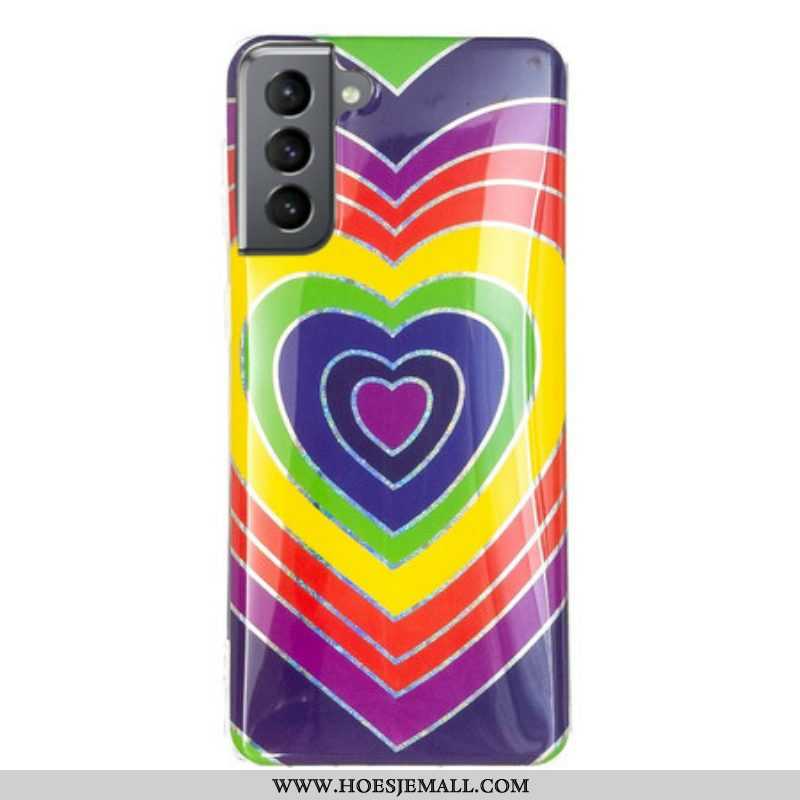 Hoesje voor Samsung Galaxy S21 FE Psychedelisch Hart