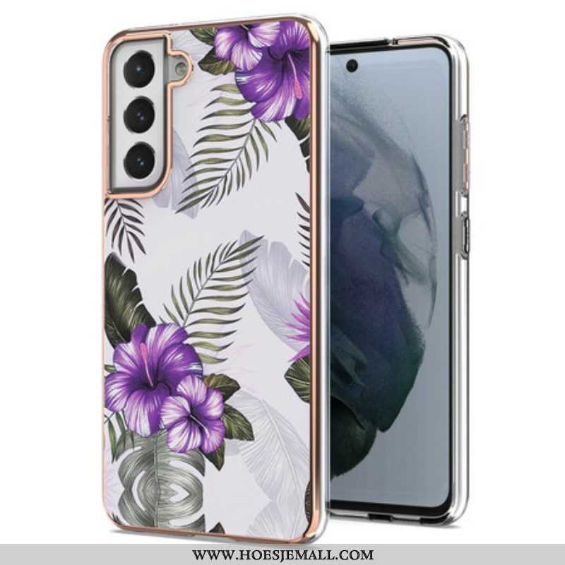 Hoesje voor Samsung Galaxy S21 FE Violette Bloemen