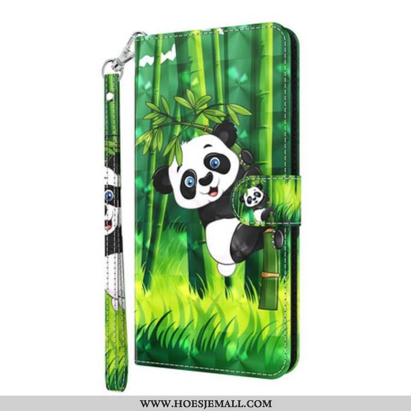 Leren Hoesje voor Samsung Galaxy S21 Plus 5G Panda En Bamboe