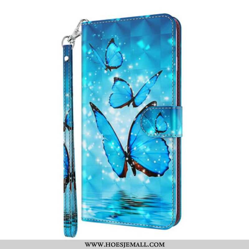 Folio-hoesje voor Samsung Galaxy S21 Plus 5G Vliegende Blauwe Vlinders