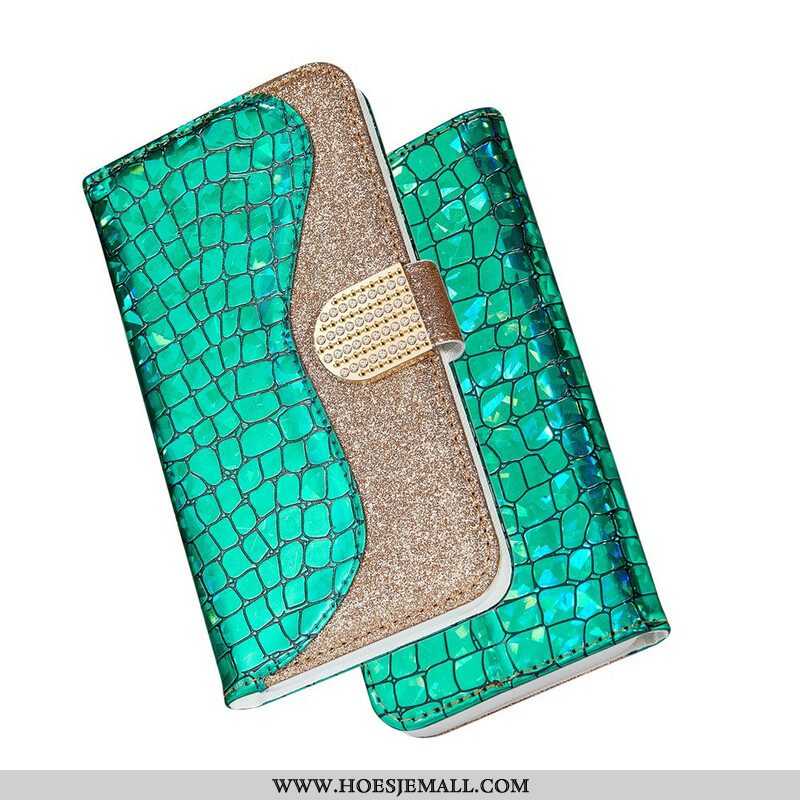 Folio-hoesje voor Samsung Galaxy S21 Plus 5G Krokodil Diamanten