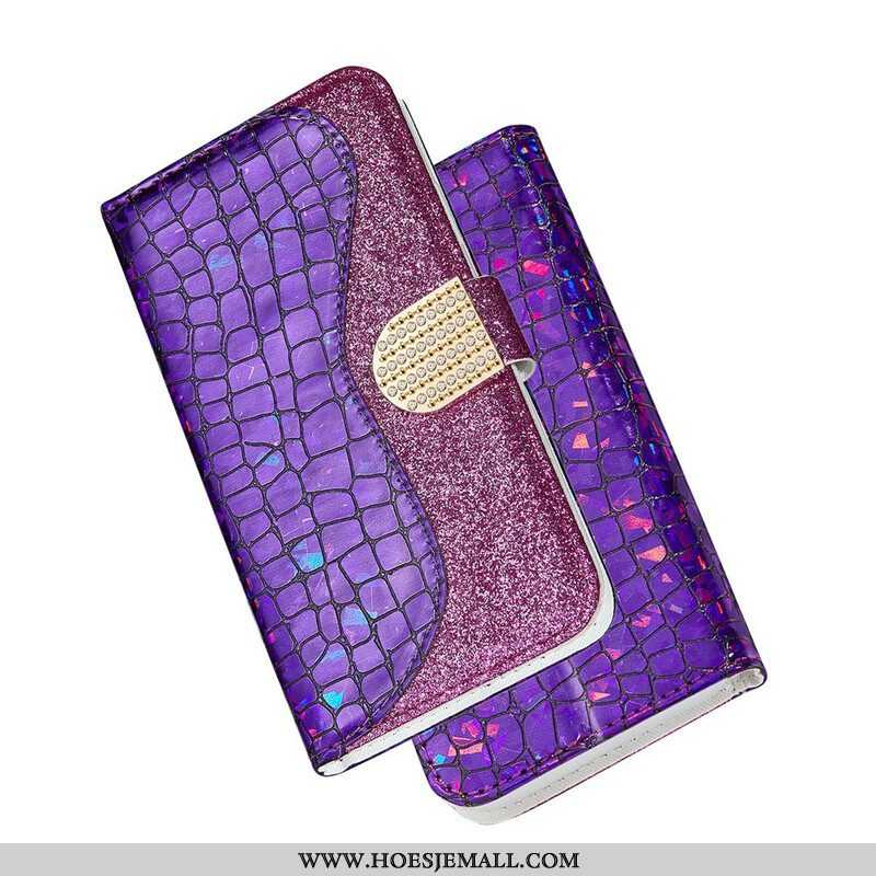 Folio-hoesje voor Samsung Galaxy S21 Plus 5G Krokodil Diamanten