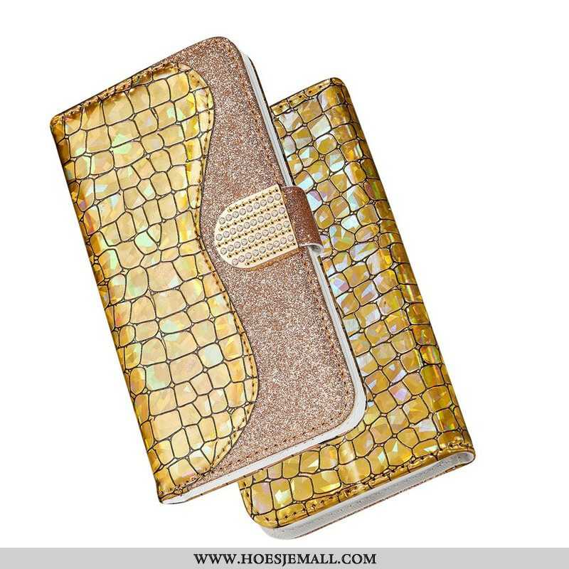 Folio-hoesje voor Samsung Galaxy S21 Plus 5G Krokodil Diamanten