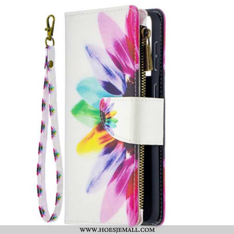 Folio-hoesje voor Samsung Galaxy S21 Plus 5G Aquarel Bloem Zakje Met Ritssluiting