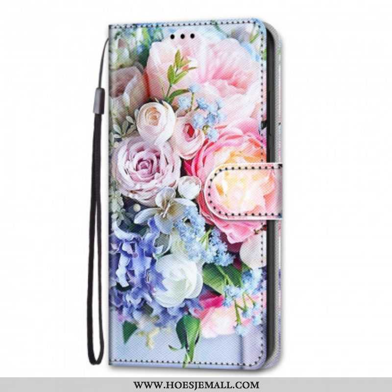 Leren Hoesje voor Samsung Galaxy S21 Ultra 5G Bloemen Wonder