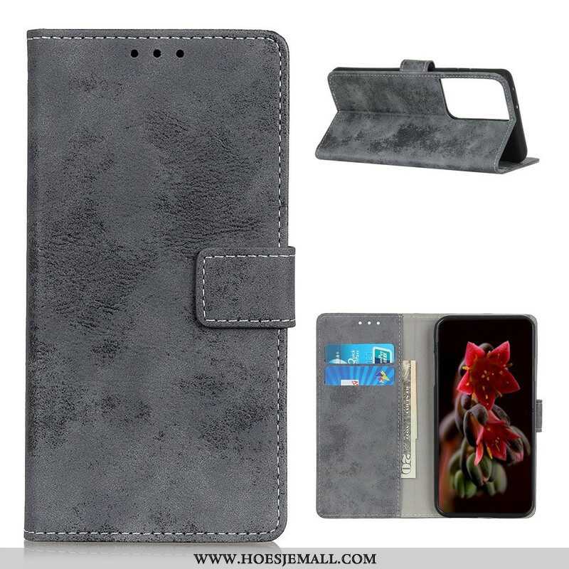 Folio-hoesje voor Samsung Galaxy S21 Ultra 5G Vintage Kunstleer