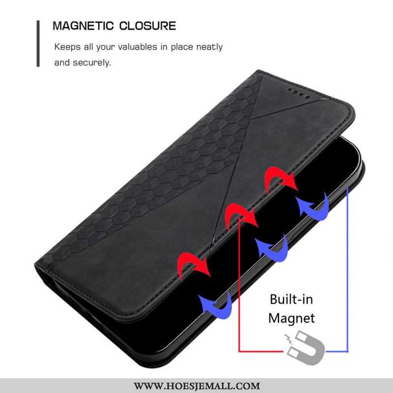 Bescherming Hoesje voor Samsung Galaxy S21 Ultra 5G Folio-hoesje Geo Leereffect