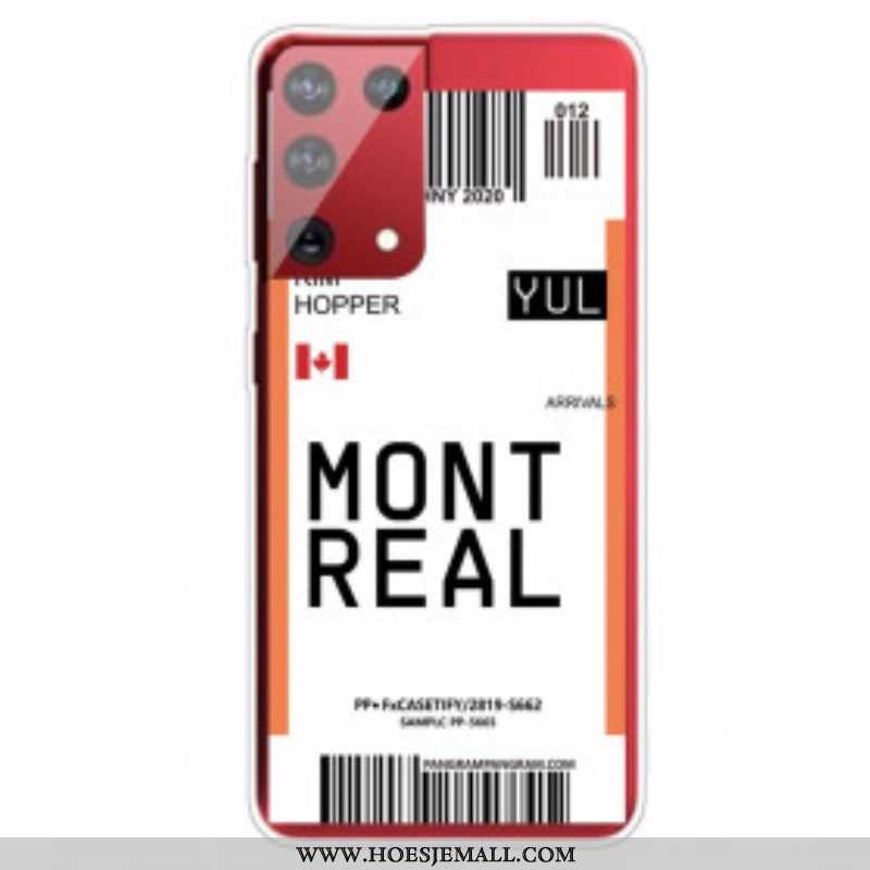 Telefoonhoesje voor Samsung Galaxy S21 Ultra 5G Instapkaart Naar Montreal