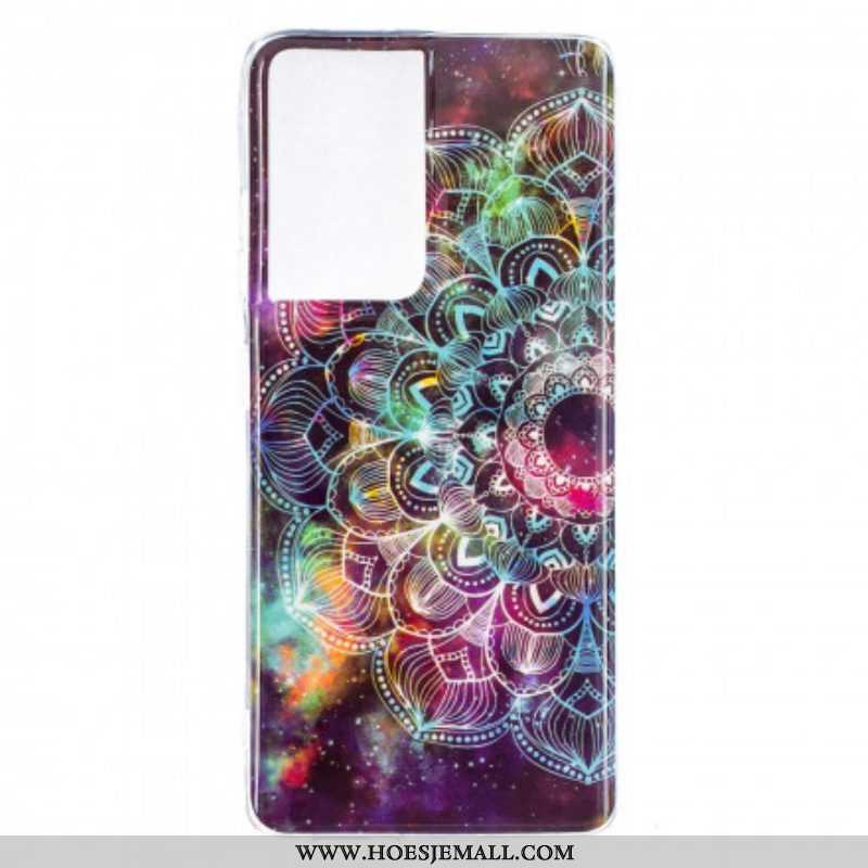 Hoesje voor Samsung Galaxy S21 Ultra 5G Fluorescerende Bloemenserie