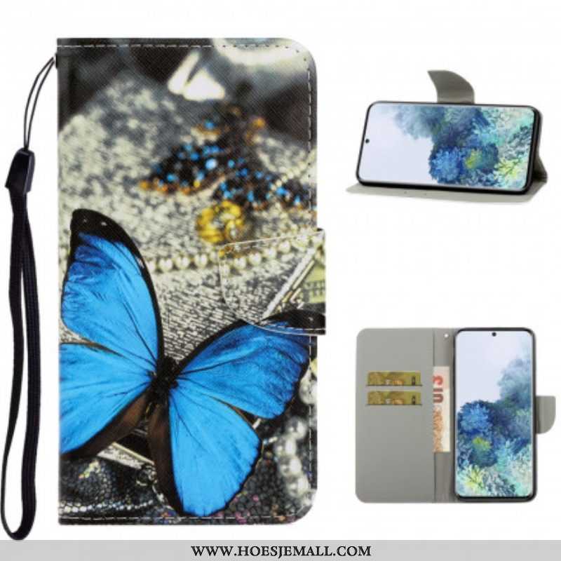 Folio-hoesje voor Samsung Galaxy S21 Ultra 5G Met Ketting Vlinderbandvariaties