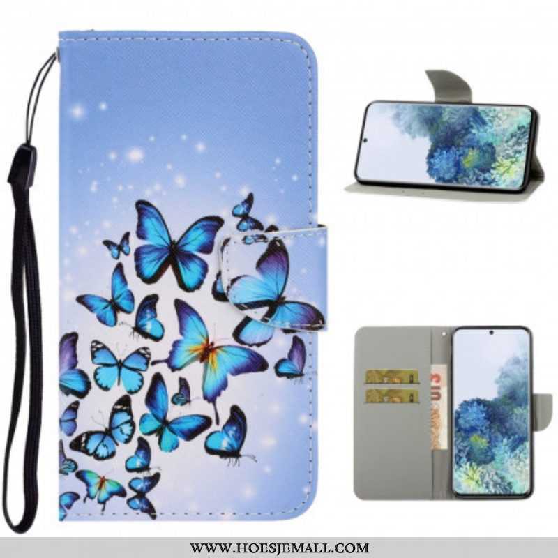 Folio-hoesje voor Samsung Galaxy S21 Ultra 5G Met Ketting Vlinderbandvariaties