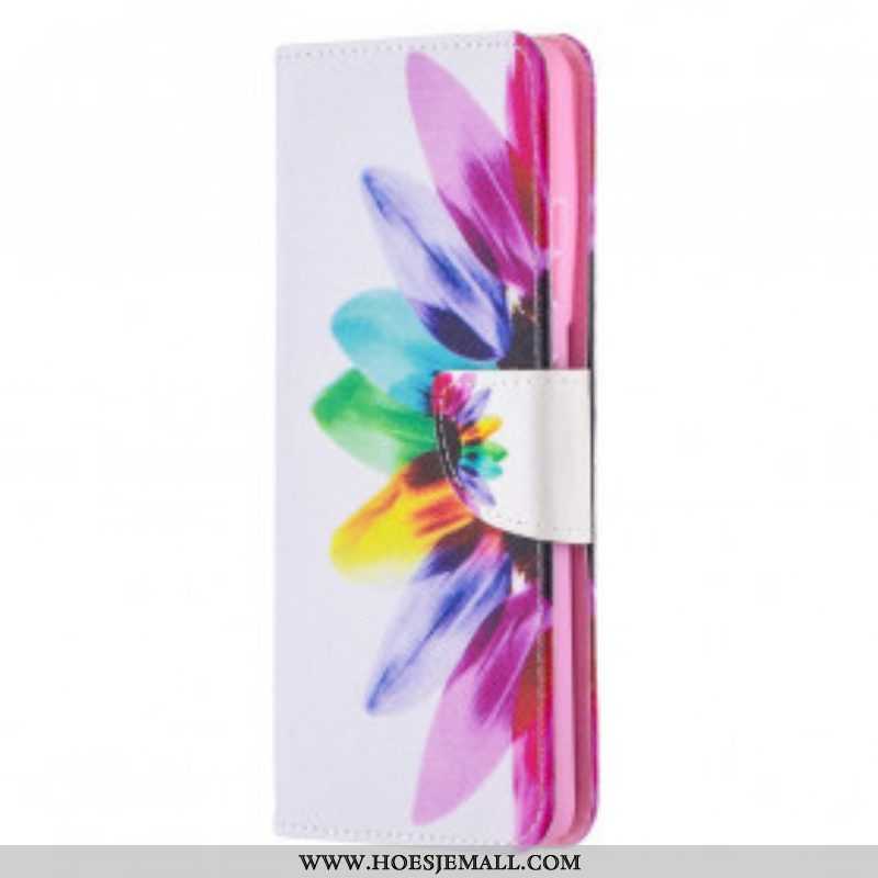 Folio-hoesje voor Samsung Galaxy S21 Ultra 5G Waterverf Bloem