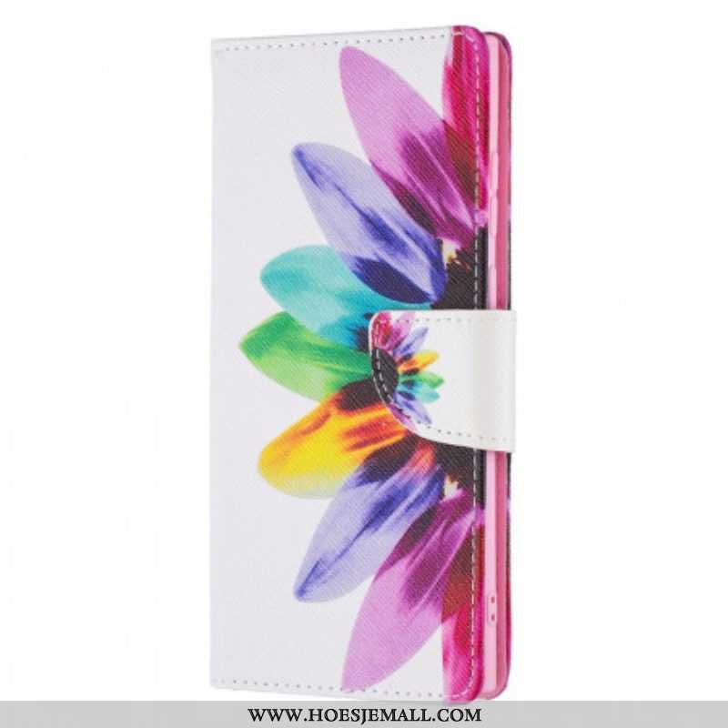 Folio-hoesje voor Samsung Galaxy S21 Ultra 5G Waterverf Bloem