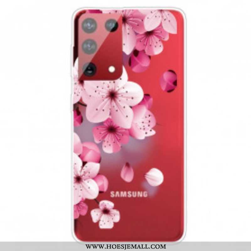 Telefoonhoesje voor Samsung Galaxy S21 Ultra 5G Kleine Roze Bloemen