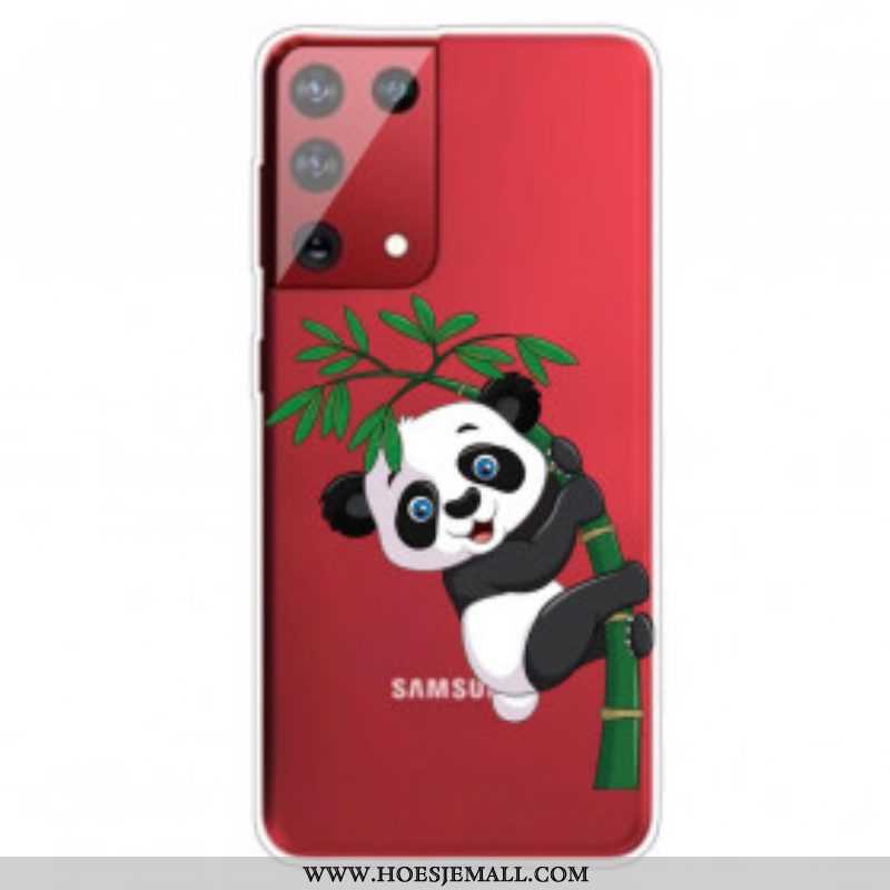 Hoesje voor Samsung Galaxy S21 Ultra 5G Panda Op Bamboe