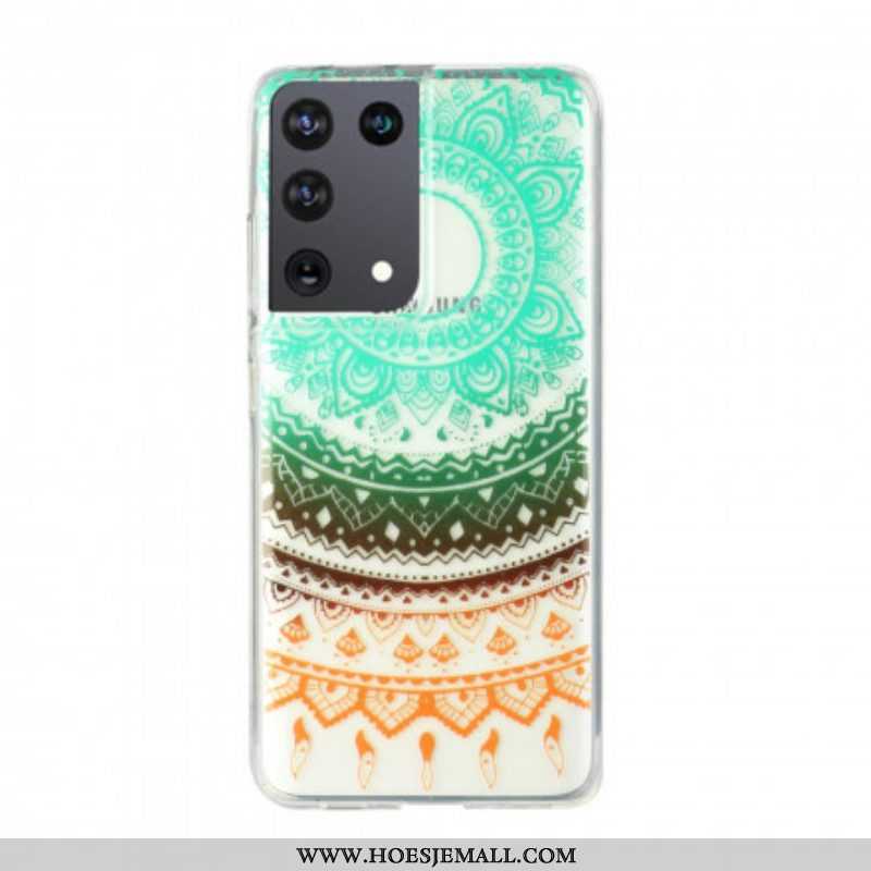 Hoesje voor Samsung Galaxy S21 Ultra 5G Naadloze Bloemmandala